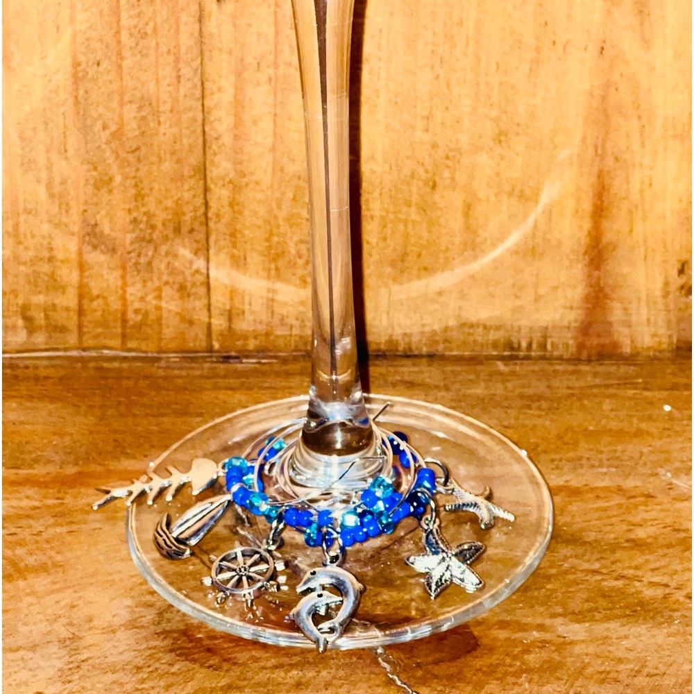 Marine/ Beach Theme Drink Markers Wine Glass Charms 10pcs Set